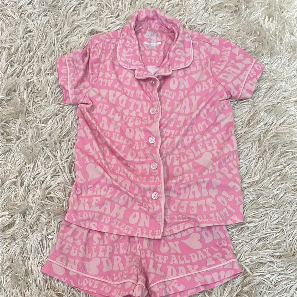 Wonder Nation Pink Pajama Set Short-Sleeved